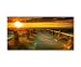 Produktbild 120x60cm - Fotodruck auf Leinwand und Rahmen Sonnenuntergang Strand Meer Steg - Leinwandbild auf Keilrahmen modern stilvoll - Bilder und Dekoration