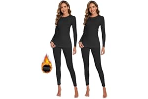 YADIFEN Damen Thermounterwäsche Set 1er 2er Atmungsaktiv Damen Winter Warme Unterwäsche Skiunterwäsche Damen, Winter Thermo Base Layer für Alltag, Skifahren, Wandern, Joggen,Sport