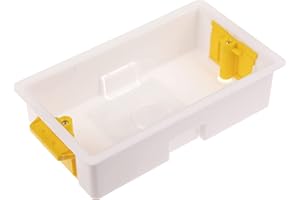 Litt up 2 Gang Dry Lining Back Box/Pattress Box with Adjustable Lugs 35mm - White, Premium Quality Strong Box