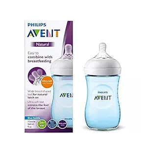 Philips Avent Natural 2. 0 Blue Feeding Bottle 260ml SCF035/10