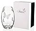 Produktbild Anna's Exclusive Decor Luxus Handgefertigt Glas Vase mit sandgestrahlt Schmetterlinge – Satin gefüttert Geschenkbox – 23 cm