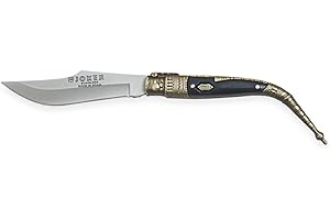 Joker Navaja clásica N104C con puño zamak - ABS, Hoja de 8,5 cm, 60 gr, Acero INOX 420, Herramienta de Pesca, Caza, Camping y Senderismo