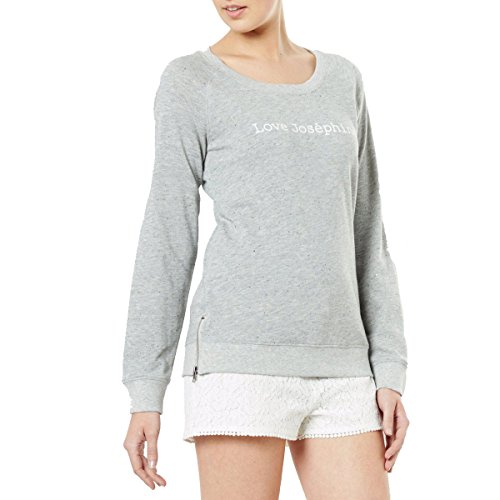 Love Josephine Womens Slogan Sweatshirt With Side Zip Grey Size 10/12