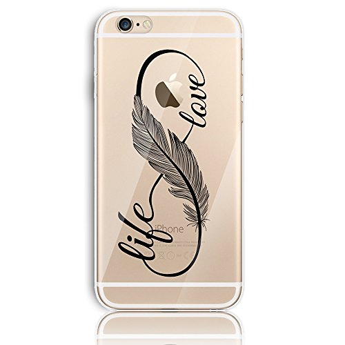 iPhone SE Silikon Hülle,iPhone 5S Hülle,Sunroyal TPU Case Schutzhülle Silikon Crystal Kirstall Clear Case Durchsichtig,Schön Schwarz Wörter Malerei Muster Transparent Weichem Silikon Schutzhülle Handy Gürtel Tasche Schutzhülle Hülle Case Cover Fall-Abdeckung Etui TPU Bumper Kratzfeste Scratch-Resistant Schale für iPhone SE/5S/5 + 1 x Frei Displayschutzfolie - 2
