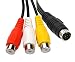 Produktbild devinal 7 Pin Mini DIN S-Video Stecker auf 3 RCA Jack Kabel S-Video 7-pol Stecker auf 3-Cinch Buchse RGB Composite Video Kabel Adapter für DVD, DVD, TV, HDTV, VCR 's, CD-Player (25 cm)