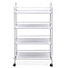 Popamazing 4-Tier 360° Beauty Salon Storage Cart Dentist Wax Treatment Tattoo Shelf Trolley (L(60.5cm x 32cm x 100cm/23.8 x 12.6 x 39.4"(W&D&H)))