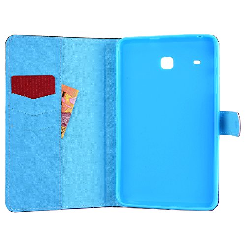 HB-Int 3 in 1 Standfunktion Hülle für Samsung Galaxy Tab E T375 / T377 8.0″ Flip PU Leder Schutzhülle Lila Schmetterling Wallet Case Brieftasche Kartenfächer Ledertasche Magnetverschluss Schale Beschützer Haut Lederhülle Book Style Holder Etui Protective Cover Dünn Slim Cover Schwarz Bumper Zubehör mit Stylus Pen + Staub Steckere - 7