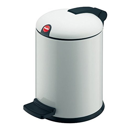 Hailo 0704-080, Design S, Tret-Kosmetikeimer, 4 Liter, stahlblech weiss