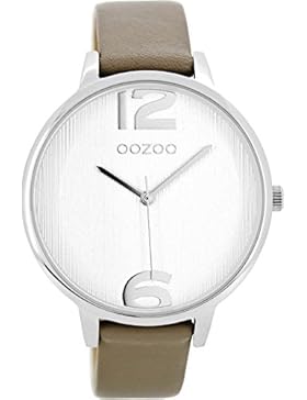 Oozoo Damenuhr mit Lederband 42 MM Silber/Taupe C8658