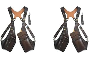 Paowsietiviity Borsa a tracolla con imbracatura e portafoglio, borsa ascellare, Steampunk, per bici e moto, colore nero