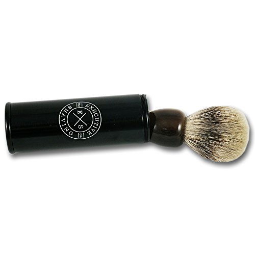 Executive Shaving Mini Travel Shaving Brush With Faux Horn Handle