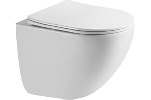HOGART Wand WC mit Soft-Close Toilettensitz und Leistungsstarkem Spülrandlos Tornado Spülsystem, Hänge WC mit Komplett Abgedichteter Unterer Teil, Leises und Sparsames Spülsystem 3–4,5 l.