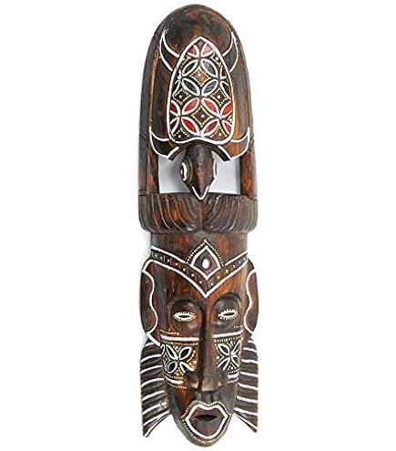 Totem Tiki Coco Papaya – Statue Bois Sculptée Main 50 Cm – Décoration Tropicale Hawaïenne Authentique