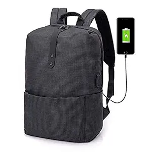 LXOICE Laptop Backpack Up to 15.6 Inch with USB Charging Port (Black)