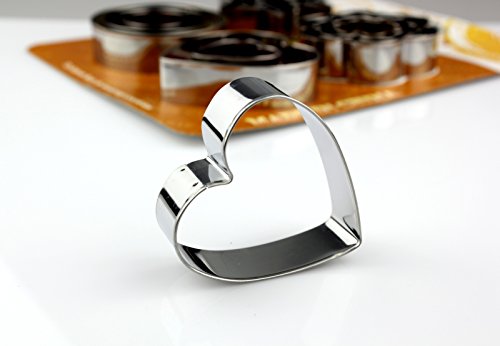 Sportfun 12-tlg Backzubehör Set Edelstahl Keks Ausstecher Kuchen Plätzchen Ausstecherform mit präzises Ausstechen angenehme Handhabung - 4