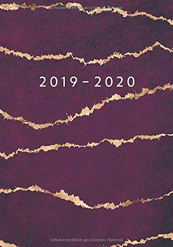 2019 - 2020: Wochenplaner März 2019 bis Dezember 2020 | Kalender 1 Woche auf 1 Seite | DIN A5 Format Terminkalender Planer | Soft Cover Purpur
