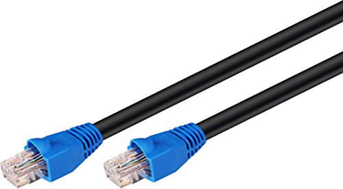 5er Set WireThinX Patchkabel für den Außenbereich Outdoor CAT 6, U/UTP, CCA, schwarz, 15 m