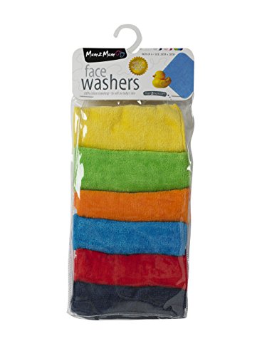 Mum 2 Mum Face Washers / Reusable Wipes BRIGHTS (Red/Orange/Yellow/Lime/Teal/Navy) 100% Cotton