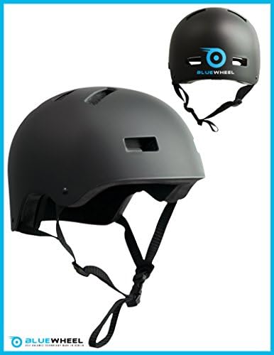 Bluewheel Helmet H30 – 3-layered structure for more safety and comfort, with ventilation system, perfect fit in matte black design - protects both children and adults alike (L: 56 - 62 cm (head circumference))