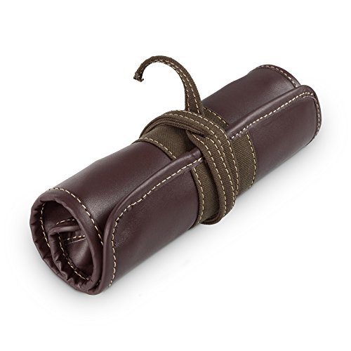 Preisvergleich Produktbild HINTERLAND STYLES Stiftrolle "Adama" (grün-braun) aus echtem Leder