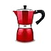 Produktbild Moka Espressomaschine - Kingwo 240 ML Aluminium Moka Express Made in Italy 6 Cup Stovetop Espressomaschine (Rot)