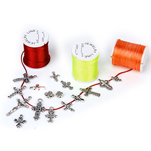 10 Rolls Mischfarbe Nylonschnur Friesen Faden Schnur für Schmuck Kunsthandwerk 1mm - 4