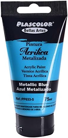 PlascolorPP633 – 5 – Acrylic Paint, 75 ml, Metallic Blue.