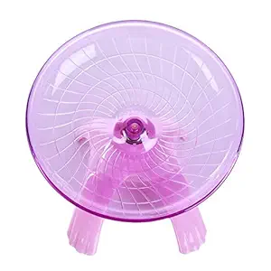 lizhi Flying Saucer Exercise Wheel for Small Pets Hamster Jogging Running Silent Spinner Hamster (Pink)