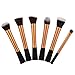 Savisto 6 Piece Essential Kabuki Make Up Brush Set in Gold - Professional Synthetic Makeup Brushes & Stylish Gift Box