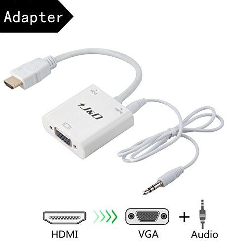 HDMI auf VGA, J&D Goldbeschichteter HDMI auf VGA Konverter inkl. Audio - Weiß