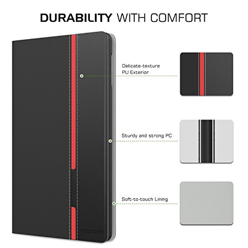 MoKo Hülle für All-New Amazon Fire HD 8 Tablet (7th Generation – 2017 Modell) – Stoßfest Ledertasche Schutzhülle mit Auto Sleep/Wake up Funktion, Standfunktion und PC Bumper für das neue Fire HD 8 2017 & Fire HD 8 2016, Schwarz - 3