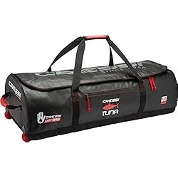 Cressi Tuna Dry Wheel Bag Grand Sac étanche avec Roues Unisex-Adult, Noir/Rouge, 120 L