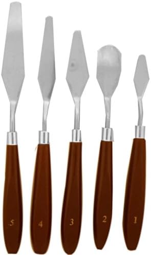 ARTISTS BEST 5 Piece Oil Painting Stainless Steel Pallete Knives: S1-09405