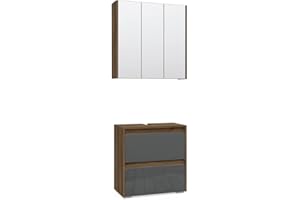 ‎VICCO Vicco Badmöbel-Set Majest, Anthrazit/Nussbaum, 2 Teile