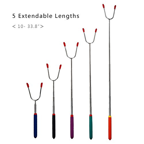 eBoot Grillspieße Grillbesteck Lagerfeuer Grillfest Gabeln für Camping, Freizeit, Lagerfeuer, Gartenparty, Geburtstag (5er Pack, Multi Color) - 2