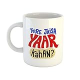 iKraft Tere Jaisa Yaar Kaha Printed On Ceramic White Coffee Mug- Ideal Gift for Friendship Day for Your Bestfriend