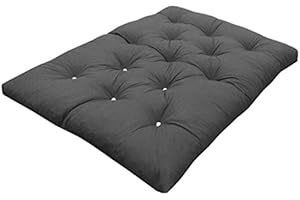 My Layabout Foam Crumb Futon Mattress | Roll Out Guest Bed | 10 Colours | 3 Sizes. (Double | 190cm x 125cm, Grey)