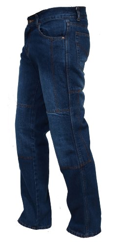 Juicy Trendz Hombre Motocicleta Pantalones Moto Pantalón Mezclilla Jeans con Protección Aramida Azul