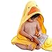Buytra Kids Bath Towels Cute Animal-Shaped Hooded Cotton Bathing Wrap Blanket(Duck)