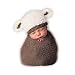 Hobees Cute Newborn Boy Girl Baby Costume Knitted Photography Props Lamb Hat