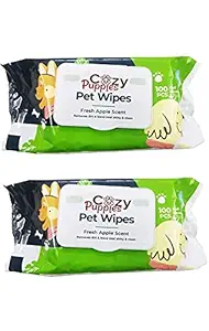 Cozy Puppies Pet Wipes for Dogs, Puppies & Pets - Apple Scent 6