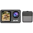 HINISO 5K Action Camera with Upgraded 24M Touchscreen & WiFi | Dual Screen Waterproof Camera, EIS, IMX386 Sensor & Remote Control | 131-Feet Underwater Camera with Wireless External Mic & 3 Batteries