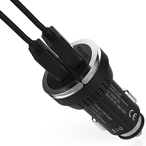 Wicked Chili Turbo-ID 4800mA / 24W Dual USB KFZ-Ladegerät für Samsung Galaxy, Note, Tab, S8, S8+, S7, S7 Edge, S6, Note Edge, Note 4, Pro, A, S Handy und Tablet (4.8 A Multi Port, V4.0) - 6