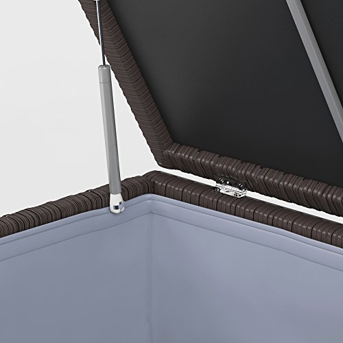 XXL Kissenbox wasserdicht Polyrattan 950L Braun Auflagenbox Gartenbox Gartentruhe Aufbewahrungsbox - 5