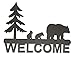 Produktbild Eagle Eye Products LLC Bears with Cubs Welcome-Schild, dekoratives Metallschild für drinnen und draußen 15Wx11T schwarz