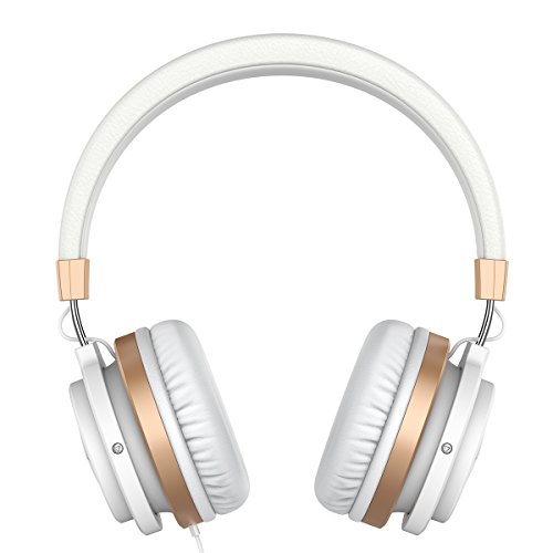 Honstek A5 KopfhÃ¶rer, On Ear Stereo Headset mit Starkem Bass, Eingebautem Mikrofon, Ergonomisches und Modisches und 3,5 mm Klinkenstecker fÃ¼r iPhone, Android Smartphone, Computer, Kinder (WeiÃŸ)