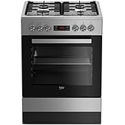 Beko Standherd mit Gas Kochfeld 60cm edelstahl elektro Backofen Grill Umluft Heißluft 3D Kochen Display freistehend