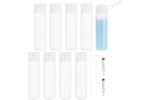 Benecreat Effacer souple Plastique échantillon Flip Cap Bouteille rechargeable Voyage containers pour maquillage de produits de toilette liquide 0.6oz/18ml 10 Pack - 0.6oz/18ml