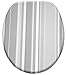 Produktbild WC Sitz mit Absenkautomatik, hochwertige Oberfläche, einfache Montage, stabile Scharniere, Grey Stripes