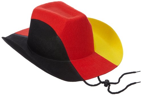 Idena 950783 – Cowboy Hut Deutschland Universalgröße, schwarz/rot/gelb